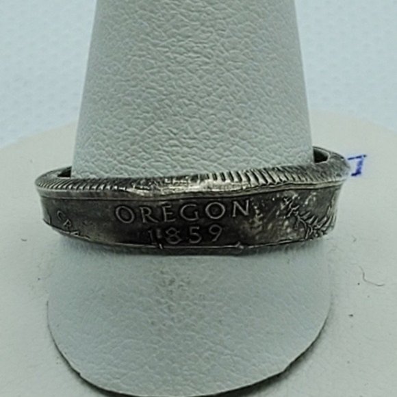 handmade Jewelry - Silver quarter coin ring Oregon